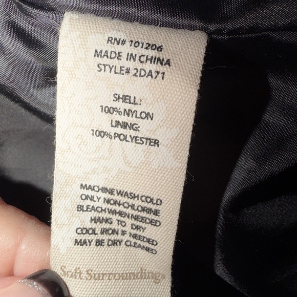 Soft Surroundings Nylon Leopard Animal Print Lined Trench Rain Coat Jacket SZ M - Picture 9 of 10